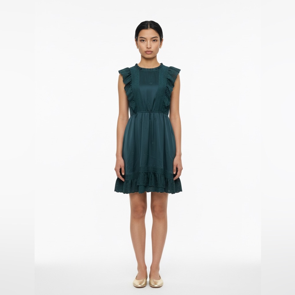Aritzia | Sunday Best Green Lace Ruffle Midi Dress | US XS